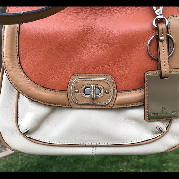 Etienne Aigner Women’s Designer Pink Orange Cream Crossbody Handbag EUC - Picture 2 of 5